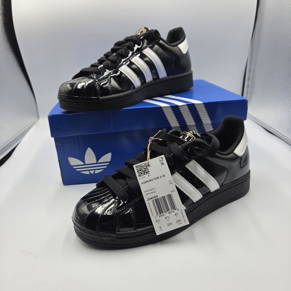 adidas Shoes - Women's Size 8 Adidas Superstar II W Black White Gold JS4009 New In Box